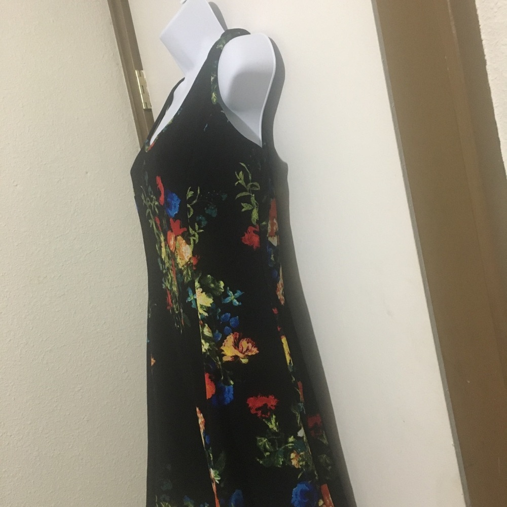 Juniors black floral skater dress size L - Picture 4 of 5